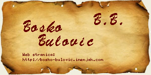 Boško Bulović vizit kartica